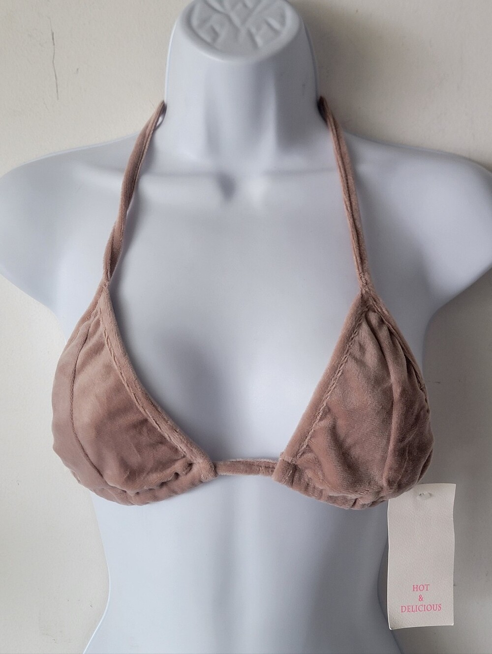 Hot & Delicious  Triangle Halter Bikini Top Size M